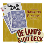 De Land's $100 Marked Deck - The Ultimate Trick Deck - With Bonus Packet Trick