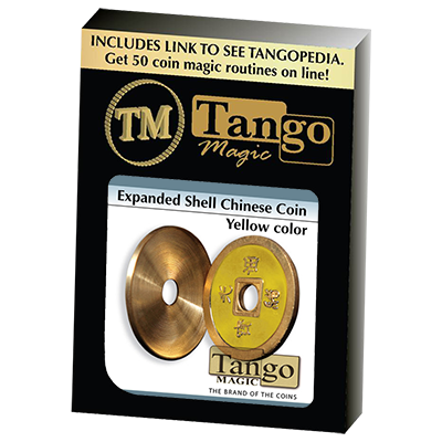 Expanded Shell Chinese Coin made in Brass (Yellow) by Tango - Trick (CH006)