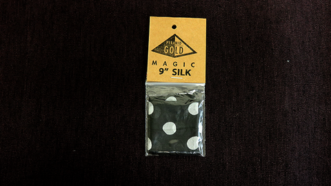 Silk 9 inch (Black on White Polka Dots) by Pyramid Gold Magic