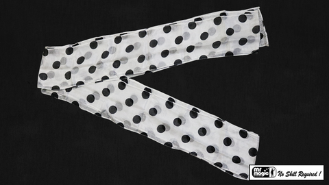 Production Streamer Polka Dot 6 inch  x 18 feet (Black on White) by Mr. Magic - Trick