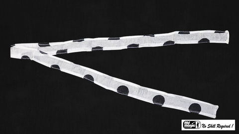 Thumb Tip Streamer Polka Dot (Black on White) by Mr. Magic - Trick
