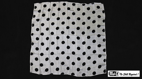 Polka Dot Hanky, Black on White (21 inches x 21 inches) by Mr. Magic - Trick