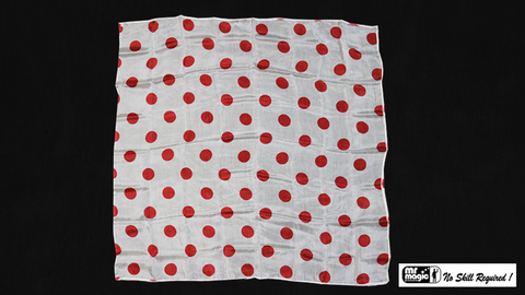 Polka Dot Hanky, Red on White (21  inches  x 21  inches) by Mr. Magic - Trick