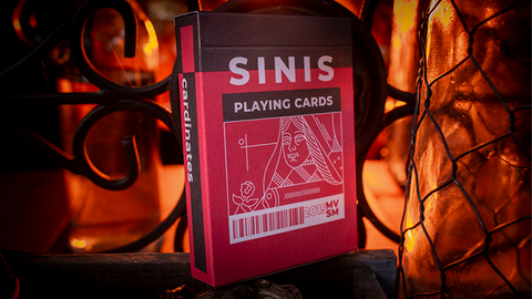 Sinis (Raspberry and Black) Playing Cards by Marc Vento