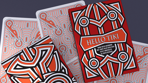 Hello Tiki (Red) Playing Cards