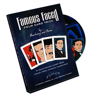 Famous Faced - Four Card Trick (gimmicks & DVD) by Paul Romhany - Trick