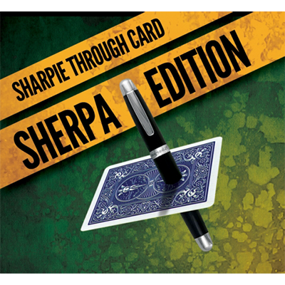 Sharpie Through Card SHERPA Version (DVD and Gimmick) Red by Alakazam Magic - DVD