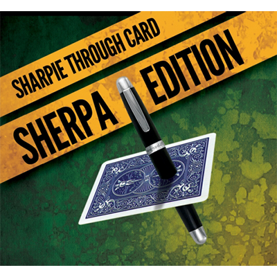Sharpie Through Card SHERPA Version (DVD and Gimmick) Blue by Alakazam Magic - DVD