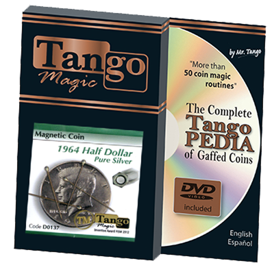 Magnetic Coin Half Dollar 1964 (w/DVD) (D0137) by Tango - Tricks