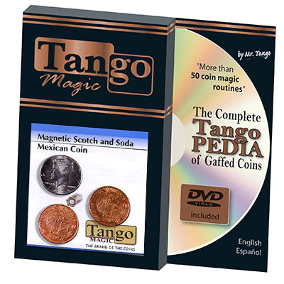 Scotch and Soda Magnetic Mexican Coin (w/DVD) (D0052) by Tango -Trick